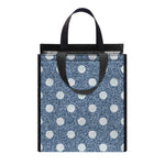 Polka Dot Denim Jeans Pattern Print Insulated Lunch Tote