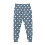 Polka Dot Denim Jeans Pattern Print Jogger Pants