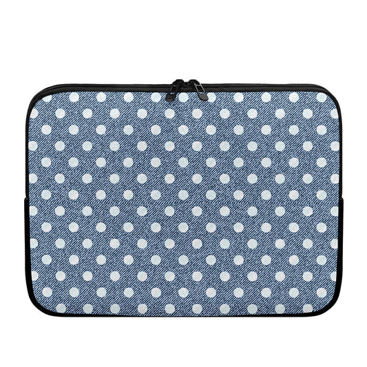 Polka Dot Denim Jeans Pattern Print Laptop Sleeve
