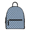 Polka Dot Denim Jeans Pattern Print Leather Backpack