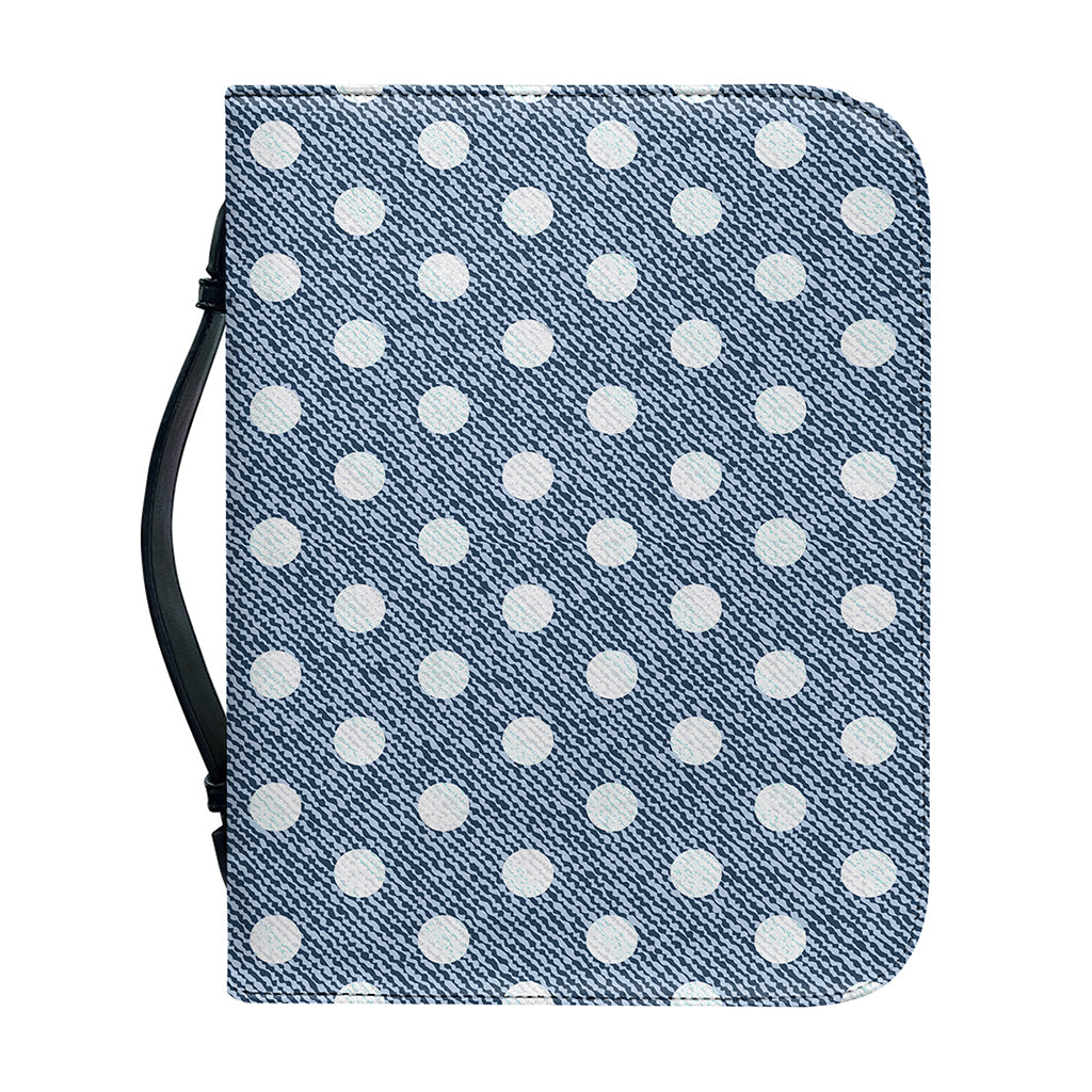Polka Dot Denim Jeans Pattern Print Leather Bible Cover