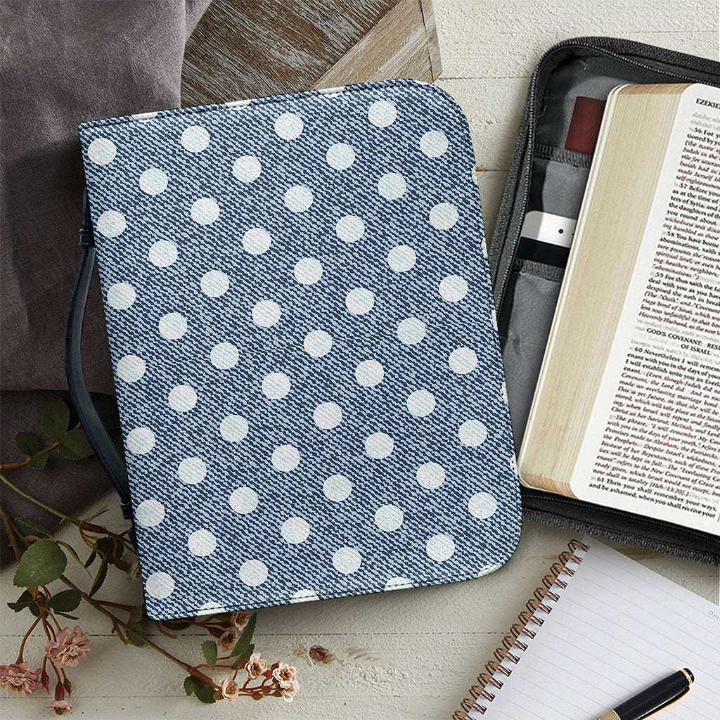 Polka Dot Denim Jeans Pattern Print Leather Bible Cover