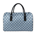 Polka Dot Denim Jeans Pattern Print Leather Duffel Bag