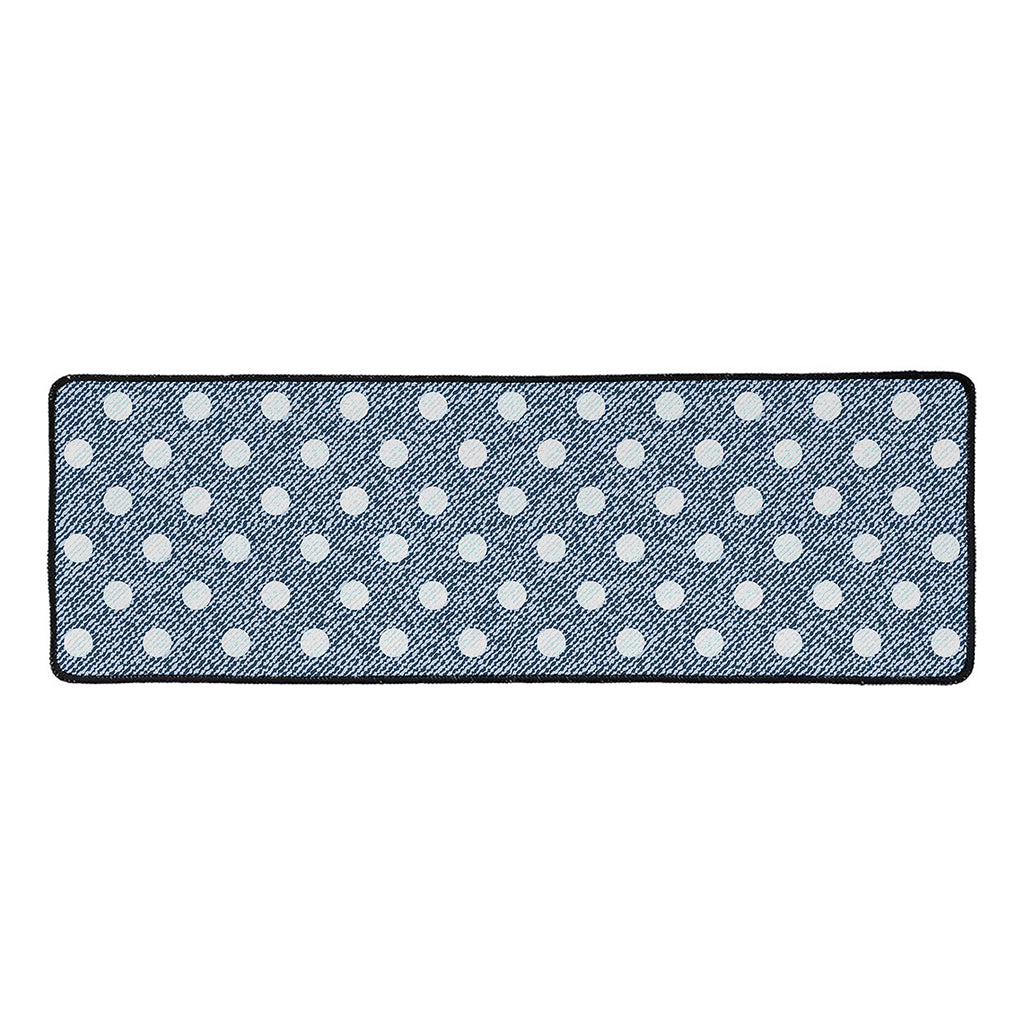 Polka Dot Denim Jeans Pattern Print Long Kitchen Mat