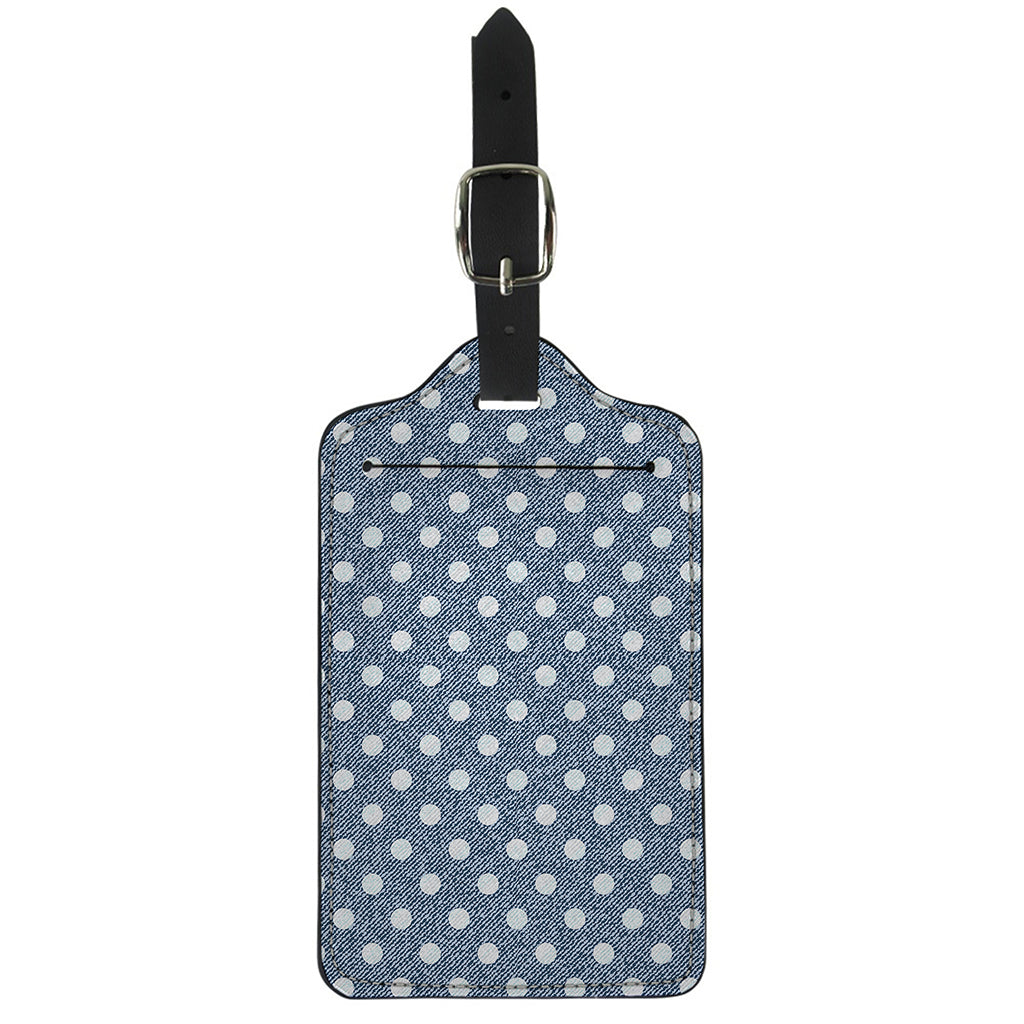 Polka Dot Denim Jeans Pattern Print Luggage Tag