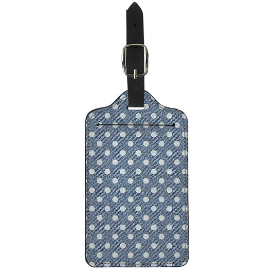 Polka Dot Denim Jeans Pattern Print Luggage Tag