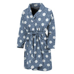 Polka Dot Denim Jeans Pattern Print Men's Bathrobe