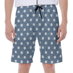 Polka Dot Denim Jeans Pattern Print Men's Beach Shorts