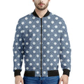 Polka Dot Denim Jeans Pattern Print Men's Bomber Jacket