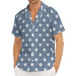Polka Dot Denim Jeans Pattern Print Men's Deep V-Neck Shirt