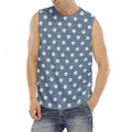 Polka Dot Denim Jeans Pattern Print Men's Fitness Tank Top