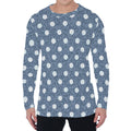 Polka Dot Denim Jeans Pattern Print Men's Long Sleeve T-Shirt