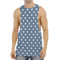 Polka Dot Denim Jeans Pattern Print Men's Muscle Tank Top