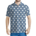 Polka Dot Denim Jeans Pattern Print Men's Polo Shirt