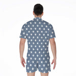 Polka Dot Denim Jeans Pattern Print Men's Rompers