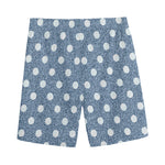 Polka Dot Denim Jeans Pattern Print Men's Sports Shorts