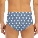 Polka Dot Denim Jeans Pattern Print Men's Triangle Swim Briefs