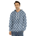 Polka Dot Denim Jeans Pattern Print Men's Velvet Pullover Hoodie