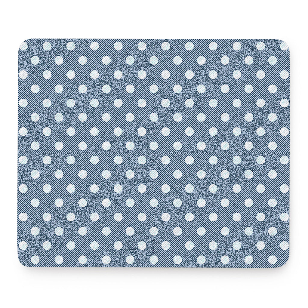 Polka Dot Denim Jeans Pattern Print Mouse Pad