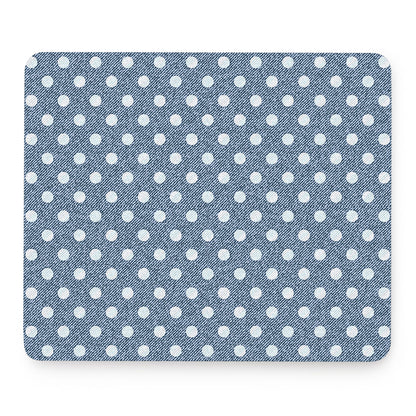 Polka Dot Denim Jeans Pattern Print Mouse Pad
