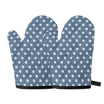 Polka Dot Denim Jeans Pattern Print Oven Mitts