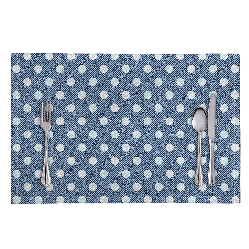Polka Dot Denim Jeans Pattern Print Placemat