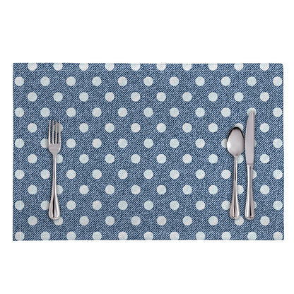 Polka Dot Denim Jeans Pattern Print Placemat