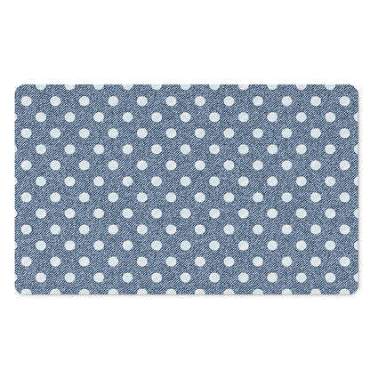 Polka Dot Denim Jeans Pattern Print Polyester Doormat
