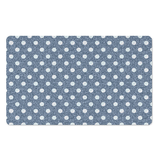 Polka Dot Denim Jeans Pattern Print Polyester Doormat