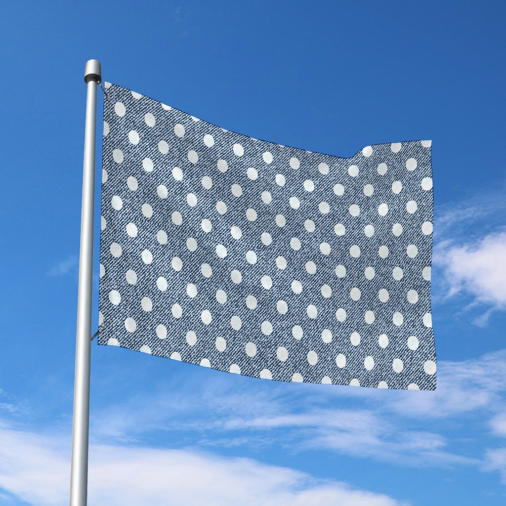 Polka Dot Denim Jeans Pattern Print Polyester Flag