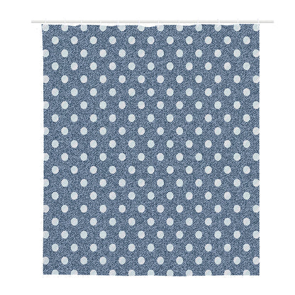 Polka Dot Denim Jeans Pattern Print Polyester Shower Curtain