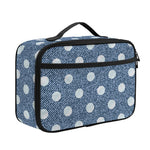 Polka Dot Denim Jeans Pattern Print Portable Lunch Bag