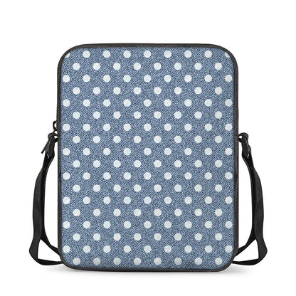 Polka Dot Denim Jeans Pattern Print Rectangular Crossbody Bag