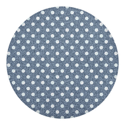 Polka Dot Denim Jeans Pattern Print Round Blanket