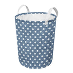 Polka Dot Denim Jeans Pattern Print Round Laundry Basket