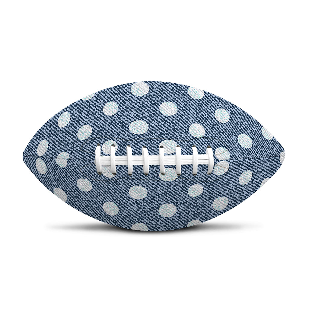 Polka Dot Denim Jeans Pattern Print Rugby Ball