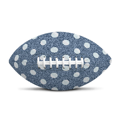 Polka Dot Denim Jeans Pattern Print Rugby Ball