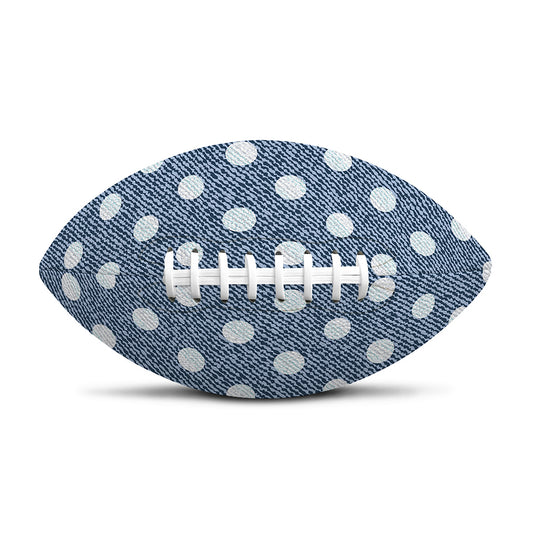 Polka Dot Denim Jeans Pattern Print Rugby Ball