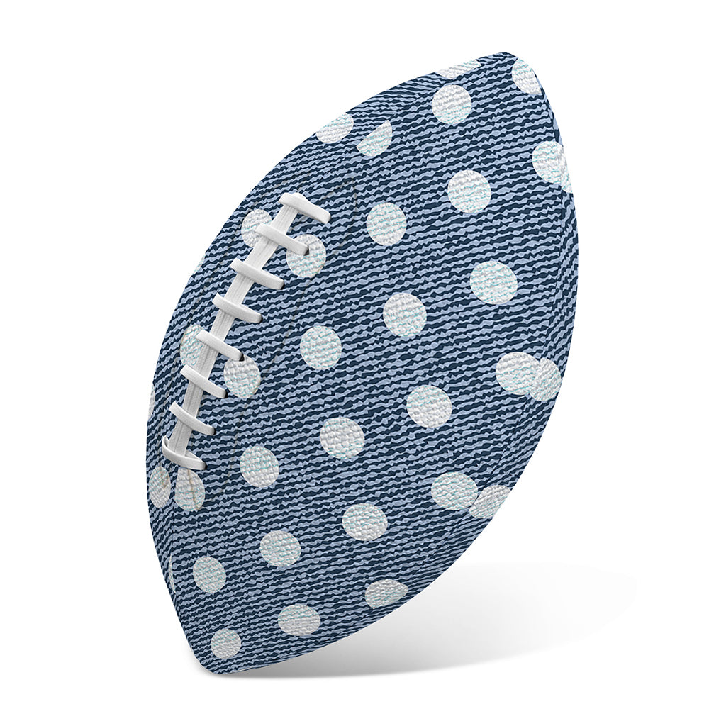 Polka Dot Denim Jeans Pattern Print Rugby Ball
