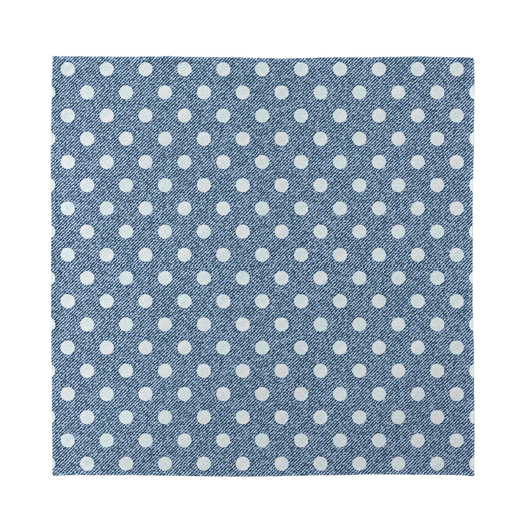Polka Dot Denim Jeans Pattern Print Silk Bandana