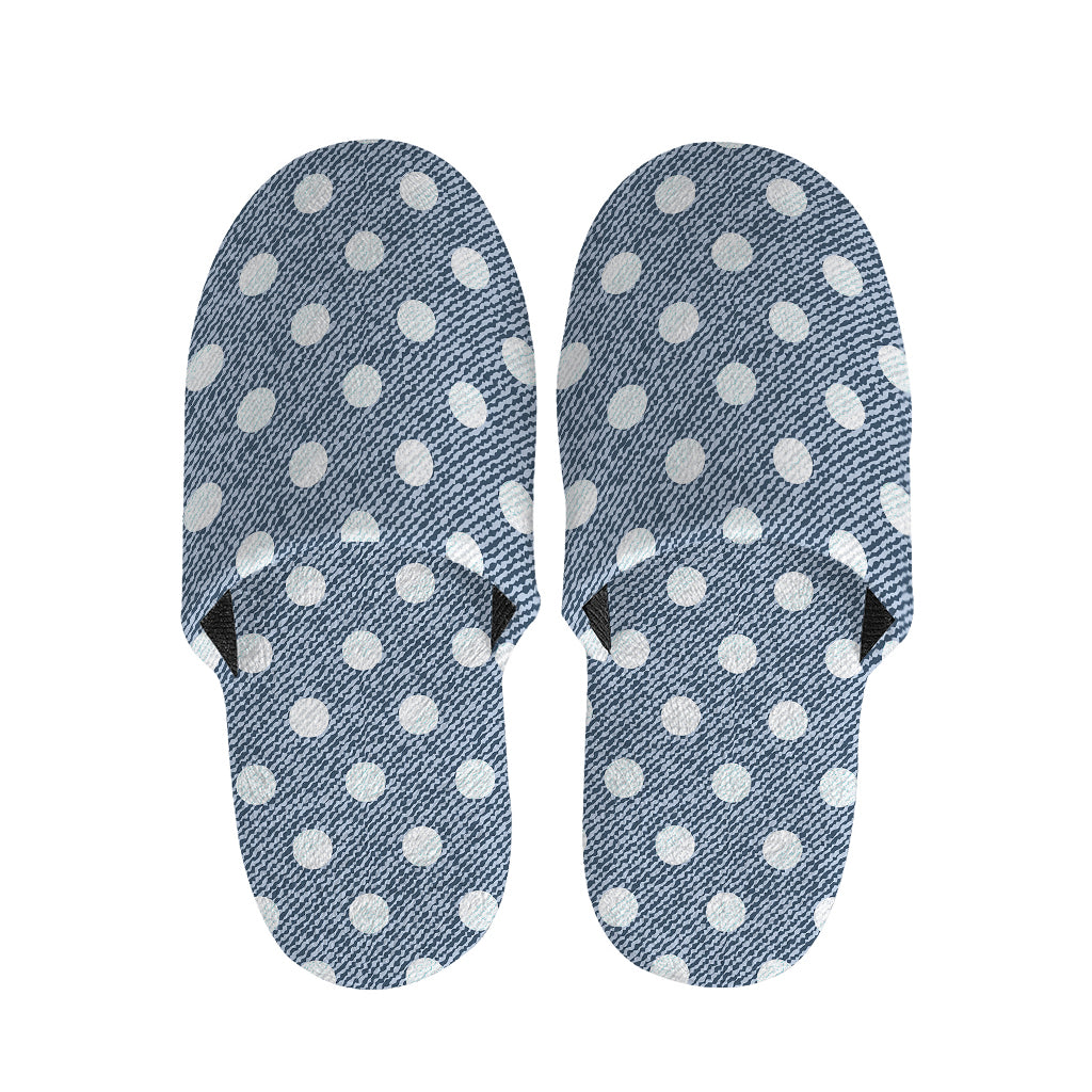 Polka Dot Denim Jeans Pattern Print Slippers