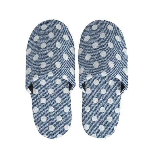 Polka Dot Denim Jeans Pattern Print Slippers