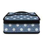Polka Dot Denim Jeans Pattern Print Small Lunch Bag