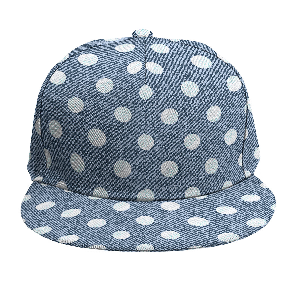 Polka Dot Denim Jeans Pattern Print Snapback Cap