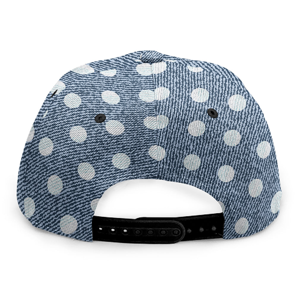 Polka Dot Denim Jeans Pattern Print Snapback Cap