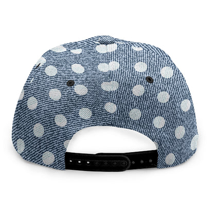 Polka Dot Denim Jeans Pattern Print Snapback Cap