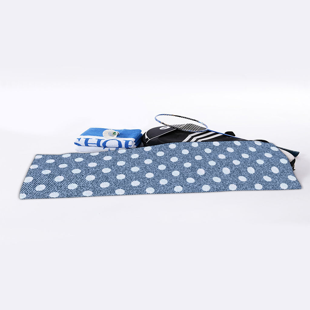 Polka Dot Denim Jeans Pattern Print Sports Towel