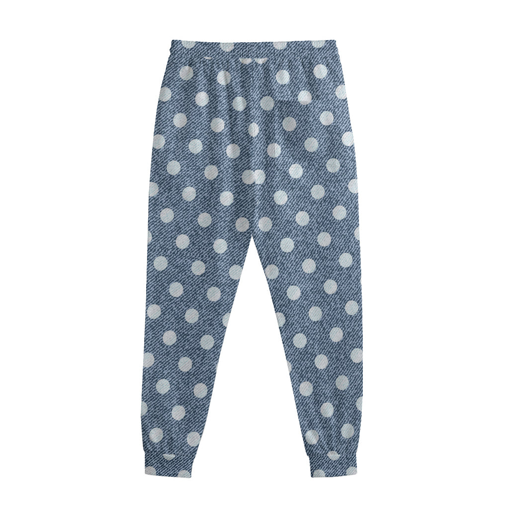 Polka Dot Denim Jeans Pattern Print Sweatpants
