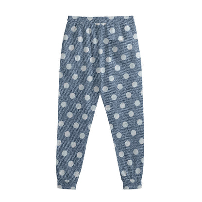Polka Dot Denim Jeans Pattern Print Sweatpants