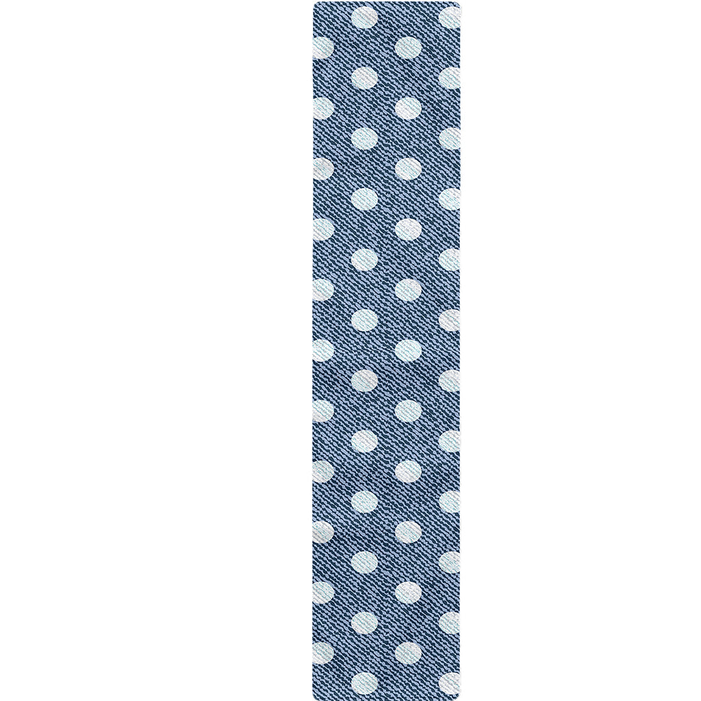 Polka Dot Denim Jeans Pattern Print Table Runner